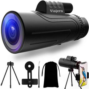 img 4 attached to 🔭 Viajero Monocular Telescope: 12X50 HD Waterproof Zoom for Android iPhone, with Smartphone Holder & Tripod - Ideal for Bird Watching and Hunting, BAK4 Prism & FMC