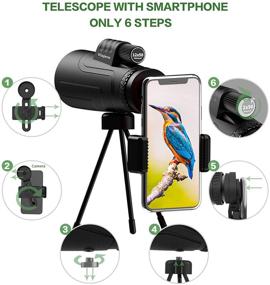 img 1 attached to 🔭 Viajero Monocular Telescope: 12X50 HD Waterproof Zoom for Android iPhone, with Smartphone Holder & Tripod - Ideal for Bird Watching and Hunting, BAK4 Prism & FMC
