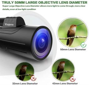 img 2 attached to 🔭 Viajero Monocular Telescope: 12X50 HD Waterproof Zoom for Android iPhone, with Smartphone Holder & Tripod - Ideal for Bird Watching and Hunting, BAK4 Prism & FMC