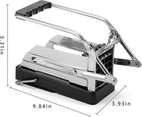 img 2 attached to 🍟 Beefeta Professional French Fry Cutter – Stainless Steel Potato Slicer with No-Slip Suction Base for Perfect Fries, Vegetables, Onions, Carrots, Cucumbers – Includes Peeler & Brush