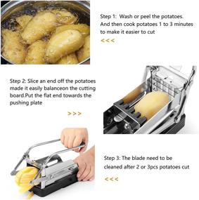 img 1 attached to 🍟 Beefeta Professional French Fry Cutter – Stainless Steel Potato Slicer with No-Slip Suction Base for Perfect Fries, Vegetables, Onions, Carrots, Cucumbers – Includes Peeler & Brush