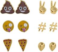 lux accessories emoji hashtag earring logo