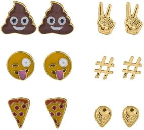 img 2 attached to Lux Accessories Emoji Hashtag Earring