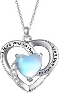 🌙 moonstone necklace | 925 sterling silver opal pendant | love necklace for women | birthday gift jewelry for mom, wife, girls - i love you to the moon and back logo