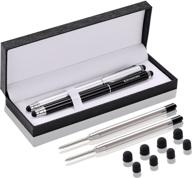 🖊️ 3-in-1 stylus pen for touch screens - capacitive stylus for smartphones & tablets (5.7 inch length) - includes 2 refills + 8 rubber tips - black & silver logo