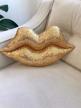 shaped decorative pillow sequin glitter logo