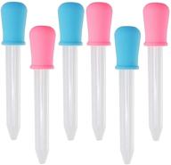 💧 6-pack silicone liquid droppers - 5ml clear eye dropper pipettes with bulb tip for kids candy molds - by pengxiaomei logo