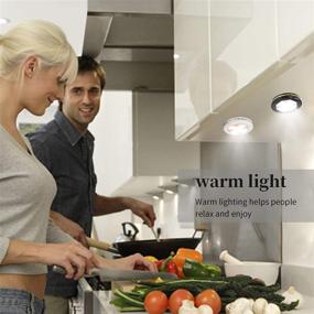 img 1 attached to Convenient Wireless LED Puck Lights with Remote Control Dimmer - 3 Pack, White