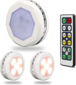 img 4 attached to Convenient Wireless LED Puck Lights with Remote Control Dimmer - 3 Pack, White