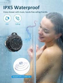 img 3 attached to 🔊 Мини водонепроницаемый Bluetooth-динамик, портативный уличный душевой динамик Kunodi с сабвуфером, улучшенными басами, встроенным микрофоном для спорта, бассейна, пляжа, походов, кемпинга (черный)