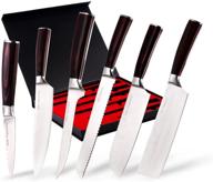 🔪 6-piece multifunctional kitchen knife set: 4-8 inch high carbon steel chef's knife, professional and sharp cooking chef's knife set with gift box logo