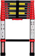 🌈 beetro 8.5ft aluminum telescoping ladder: multipurpose, 330 lb capacity, red логотип