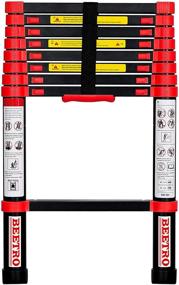 img 4 attached to 🌈 BEETRO 8.5ft Aluminum Telescoping Ladder: Multipurpose, 330 LB Capacity, Red