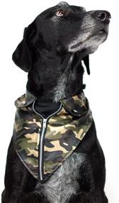 img 4 attached to 🐶 Tail Trends Dog Bandana Jackets: Fabulous Black Leather and Camouflage Print