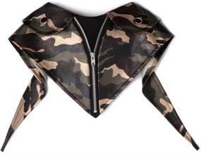 img 3 attached to 🐶 Tail Trends Dog Bandana Jackets: Fabulous Black Leather and Camouflage Print