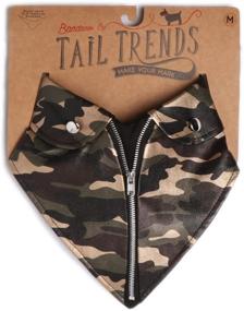 img 2 attached to 🐶 Tail Trends Dog Bandana Jackets: Fabulous Black Leather and Camouflage Print