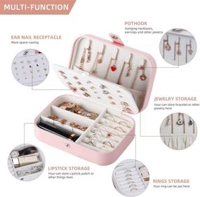 img 2 attached to 💍 Casegrace Jewelry Box for Women: Double Layer Travel Organizer for Necklaces, Earrings, Rings - Stylish Jewelry Holder Case