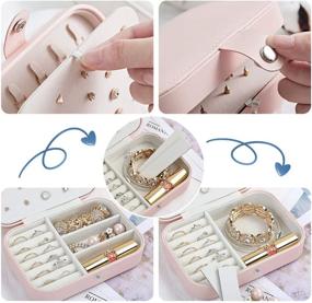 img 1 attached to 💍 Casegrace Jewelry Box for Women: Double Layer Travel Organizer for Necklaces, Earrings, Rings - Stylish Jewelry Holder Case