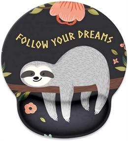 img 4 attached to 🦥 Cute Sloth Mousepad with Wrist Rest Support - Non Slip Rubber Base, Ergonomic Gaming & Office Mouse Mat (Cute Sloth Design)