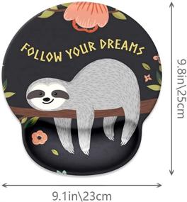 img 3 attached to 🦥 Cute Sloth Mousepad with Wrist Rest Support - Non Slip Rubber Base, Ergonomic Gaming & Office Mouse Mat (Cute Sloth Design)