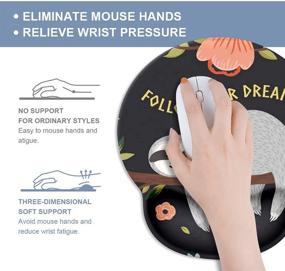 img 1 attached to 🦥 Cute Sloth Mousepad with Wrist Rest Support - Non Slip Rubber Base, Ergonomic Gaming & Office Mouse Mat (Cute Sloth Design)