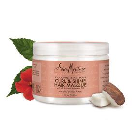 img 3 attached to SheaMoisture Hair Masque 12 oz: Nourish Dry Curls with Coconut & Hibiscus and Shea Butter