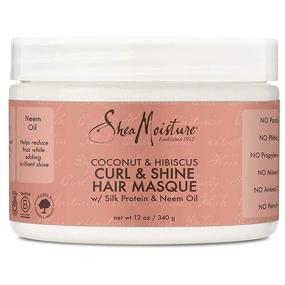 img 4 attached to SheaMoisture Hair Masque 12 oz: Nourish Dry Curls with Coconut & Hibiscus and Shea Butter