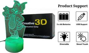 img 1 attached to Том и Джерри 3D ночная лампа для детской комнаты - лампа со сменой цвета, сенсорная оптическая лампа. Идеальный подарок для детей.