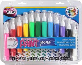 img 4 attached to 🌈 Tulip Dimensional Fabric Paint Mini Pens: Permanent 3D Paint for DIY Fashion, Rock Painting, School Projects, and Crafts - Rainbow Colors, 12-Pack