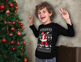 img 2 attached to 🎄 Medium Boys' Tstars Dabbing Christmas Sweatshirt - Clothing