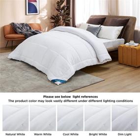 img 2 attached to Bedsure Quilted White Comforter Duvet Insert for Queen Size Bed - All Season Down Alternative Queen Size Bedding Comforter with Corner Tabs