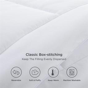 img 1 attached to Bedsure Quilted White Comforter Duvet Insert for Queen Size Bed - All Season Down Alternative Queen Size Bedding Comforter with Corner Tabs