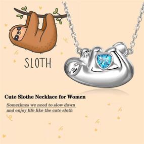 img 2 attached to Sloth Necklace: 925 Sterling Silver I Love You Forever Heart Jewelry for Women