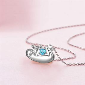 img 1 attached to Sloth Necklace: 925 Sterling Silver I Love You Forever Heart Jewelry for Women