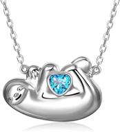 sloth necklace: 925 sterling silver i love you forever heart jewelry for women logo