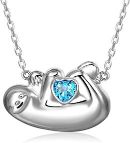 img 4 attached to Sloth Necklace: 925 Sterling Silver I Love You Forever Heart Jewelry for Women