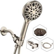 🚿 frezzel high pressure shower head with handheld - 9 spray settings, brushed nickel finish, detachable 4.75 inch shower head, 60 inch ss hose - perfect for luxurious shower experience logo