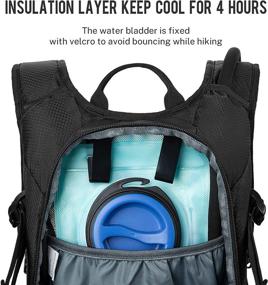 img 1 attached to 🎒 ROCKRAIN Insulated Hydration Backpack: 2L BPA Free Bladder, Lightweight Water Pack for Outdoor Activities