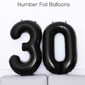 img 1 attached to 🎈 Stylish 40" Black Number Balloons: Jumbo Foil Balloon for 30th Birthday & Anniversary Party Decoration by NUOLUX