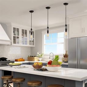 img 1 attached to 🔆 LNC Glass Pendant Lighting: Stylish and Versatile Fixtures for Kitchen Island and Dining Room