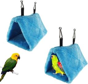 img 4 attached to 2Pcs Plush Bird Tent Hammock: Warm Cage Nest for Snuggle Sleeping Bed, Perfect Hideaway Cave for Eclectus, Parakeet, Cockatiels, Cockatoo, Lovebird