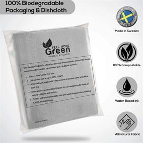 img 3 attached to 🧽 Feel More Green Swedish Dishcloths: Eco-Friendly Kitchen Set of 6| Natural Cellulose Sponge Cloth | Absorbent European Dish Cloth | Reusable Paper Towel Replacement (6 Pack - Grey)