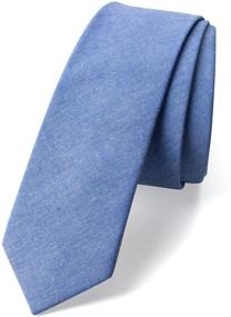 img 2 attached to Spring Notion Chambray Cotton Skinny Men's Accessories for Ties, Cummerbunds & Pocket Squares