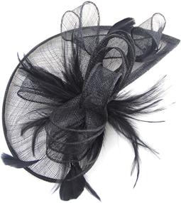 img 2 attached to Exquisite Sinamay Fascinator Feather Cocktail Party Flower Women's Special Occasion Accessories