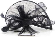 exquisite sinamay fascinator feather cocktail party flower women's special occasion accessories logo