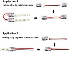 img 2 attached to BZONE 2-Pin LED Strip Connectors 10-Pack with 16.4FT Extension 🔌 Cable for 10mm Wide Waterproof Single-Color LED Strip Lights, Quick Strip-to-Wire Connection