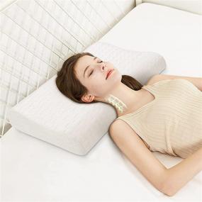 img 4 attached to 🌙 BEBEN Memory Foam Contour Pillow for Pain Relief, Adjustable Cervical Neck Pillow for Side Sleepers, Ergonomic Support with Breathable Bamboo Cover - 20x12 inch, White