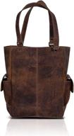👜 chic and timeless komalc genuine soft chicago buff leather tote bag: elegant shopper shoulder bag sale logo