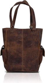 img 4 attached to 👜 Chic and Timeless KomalC Genuine Soft Chicago Buff Leather Tote Bag: Elegant Shopper Shoulder Bag SALE