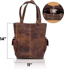 img 3 attached to 👜 Chic and Timeless KomalC Genuine Soft Chicago Buff Leather Tote Bag: Elegant Shopper Shoulder Bag SALE